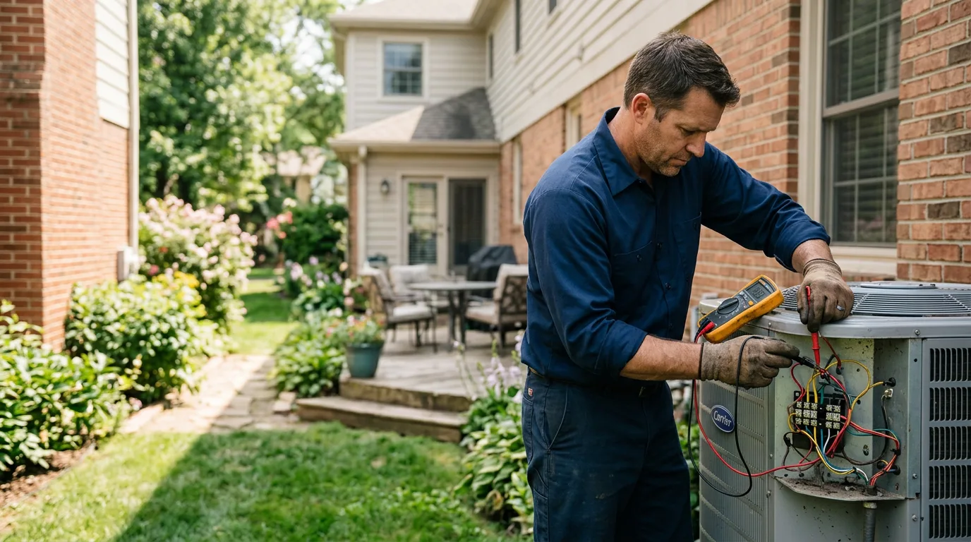 HVAC technician working near Burnsville, WV